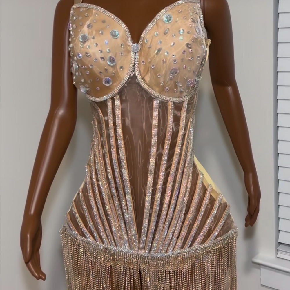 Elegant Crystal Embellished Dress